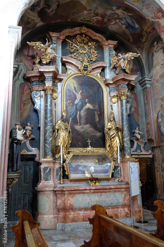 Altar of Saint Barbara in Barmherzigenkirche in Graz, Austria