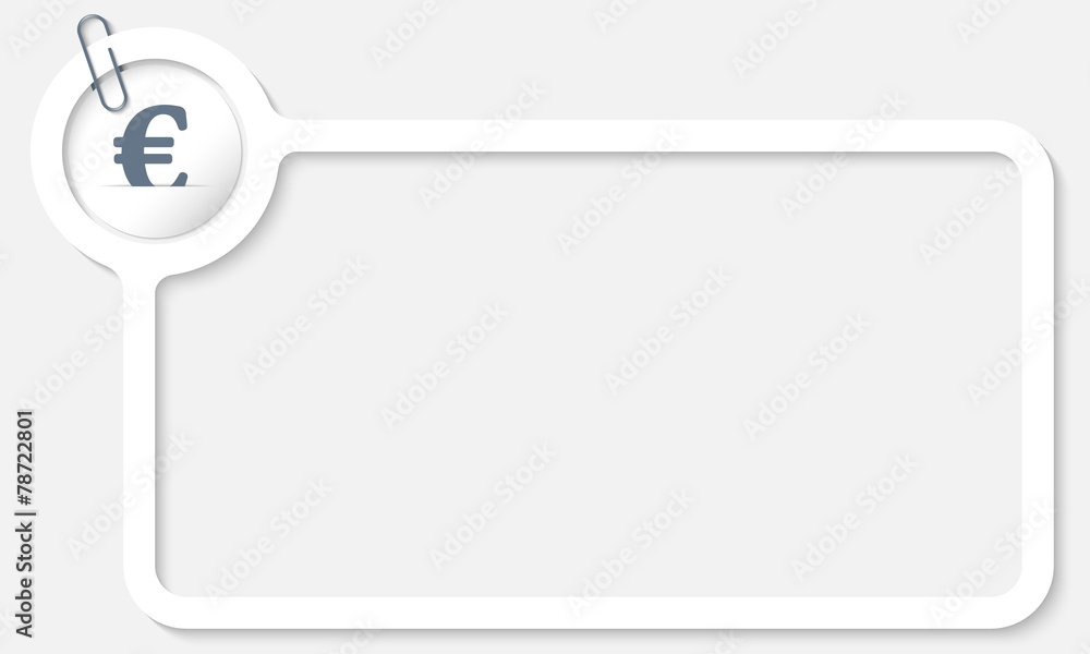white frame for text and euro symbol white frame for text and euro symbol