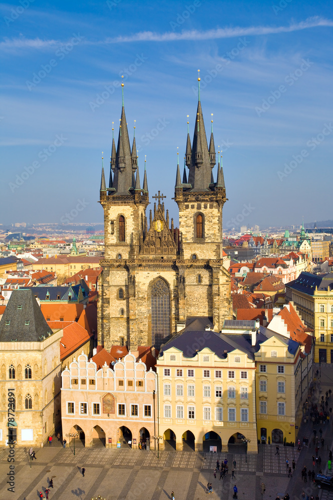 Place de la vieille ville, Prague, église Notre-Dame-de-Tyn