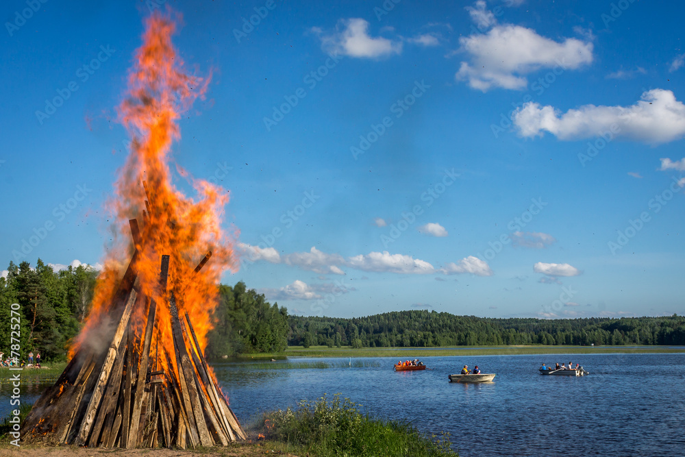 Fototapeta premium Bonfire at midsummer