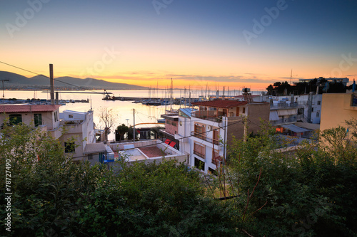 Morning in Mikrolimano marina in Athens, Greece.