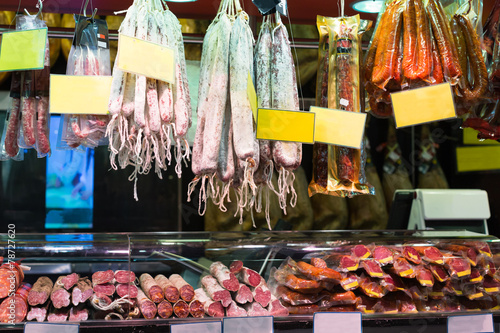 Many meat at the european market
