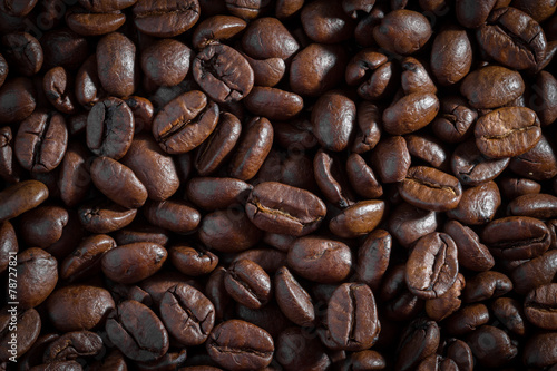 Coffee beans. Macro close up for background and texture