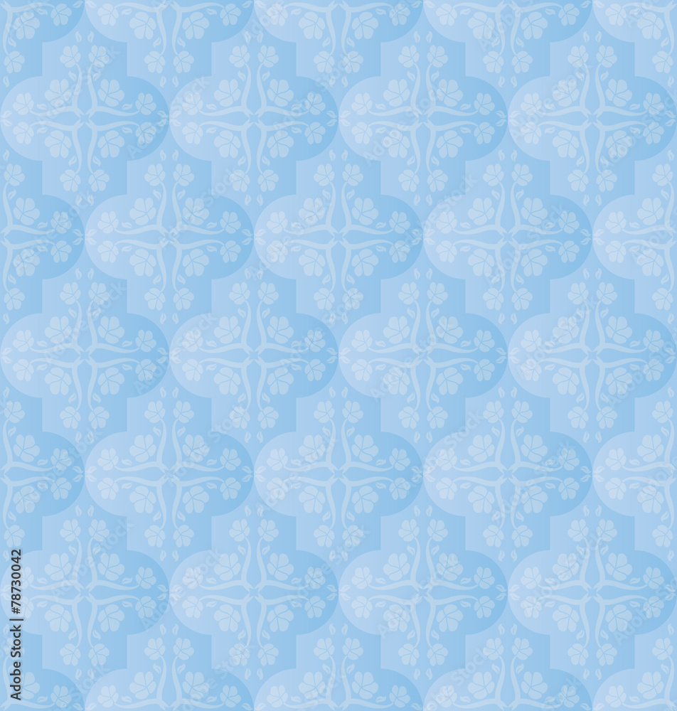 light blue pattern seamless with floral ornaments