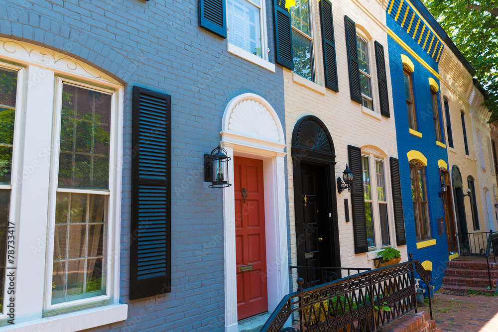 Obraz premium Georgetown historical district facades Washington