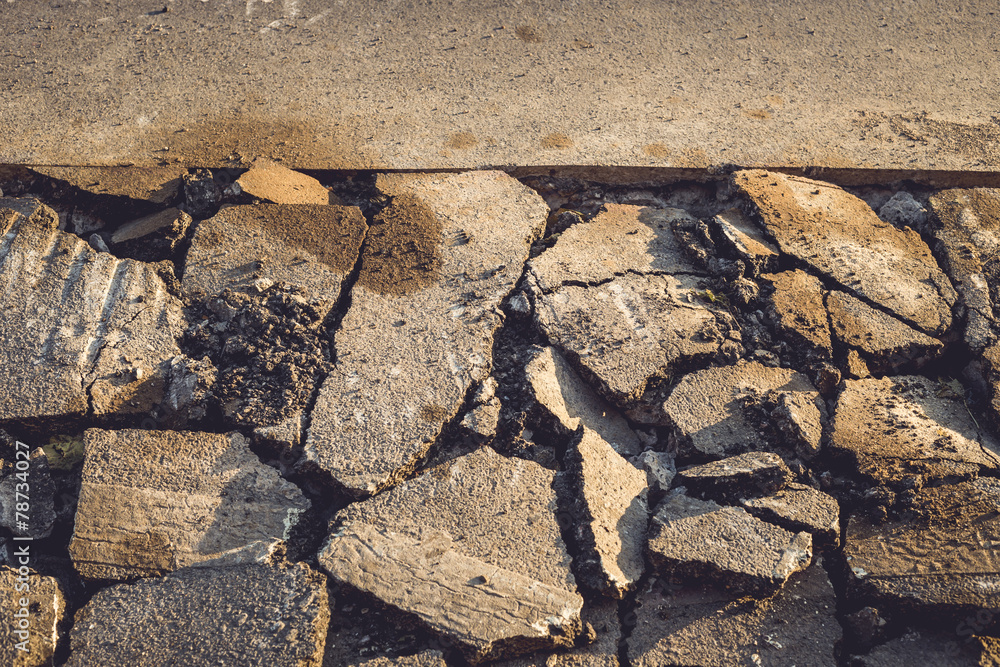 Fototapeta premium Asphalt road repair