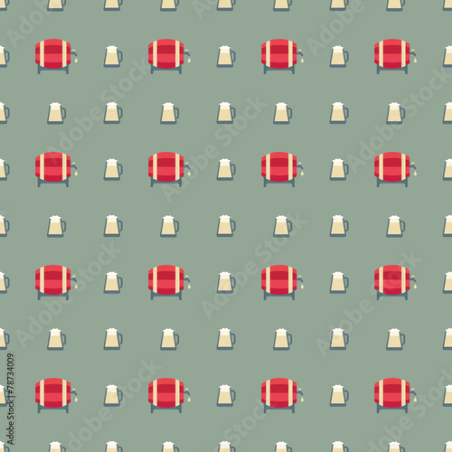 beer barrels and glass pattern