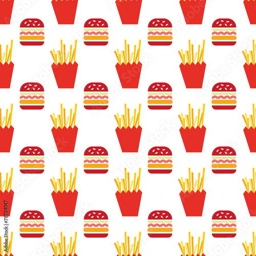 hamburger and fries pattern photo