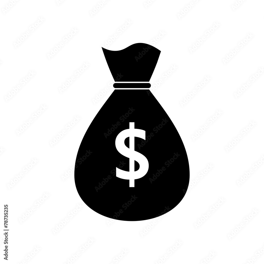 Icon of money bag with a dollar sign Icon of money bag with a dollar sign