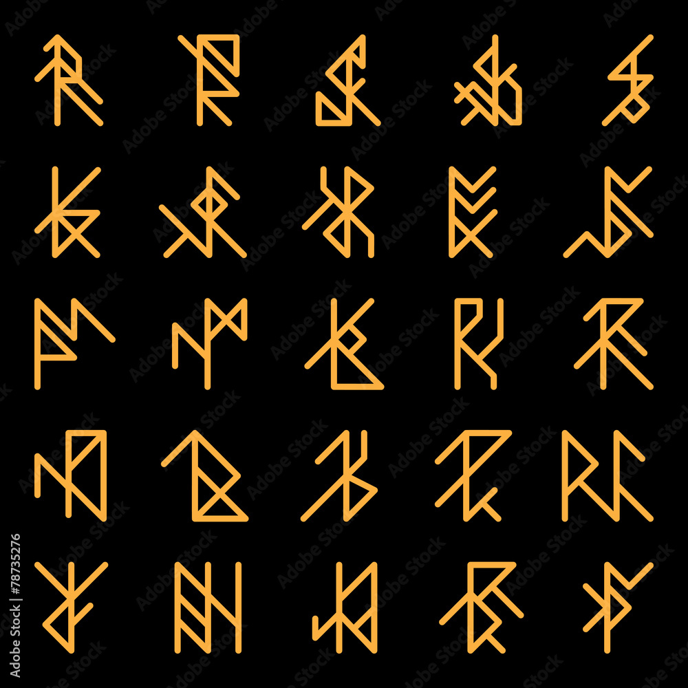 Set of abstract ancient runes Set of abstract ancient runes