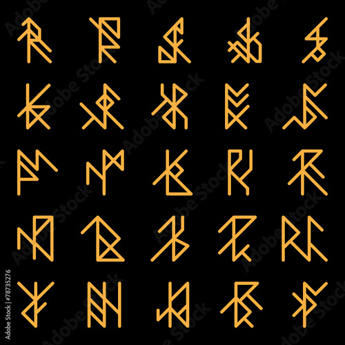 Set of abstract ancient runes