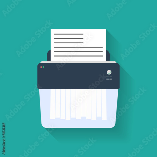 Icon of paper Shredder. Flat style