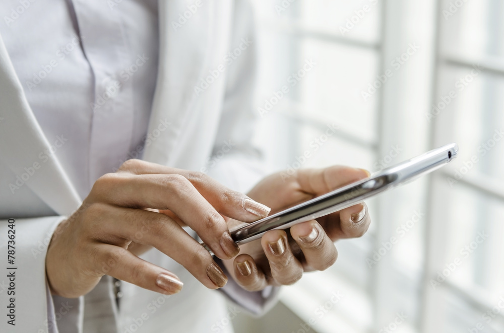 Global communication with smart phone on hands Global communication with smart phone on hands