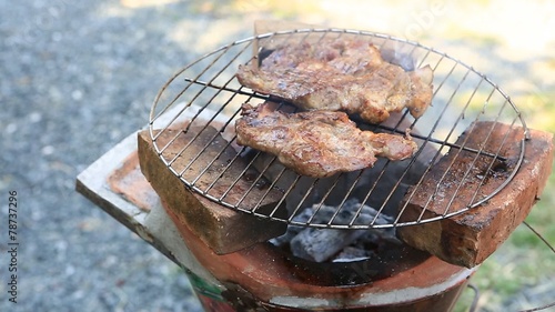 Wallpaper Mural Bar-B-Q or BBQ with kebab cooking. coal grill Torontodigital.ca