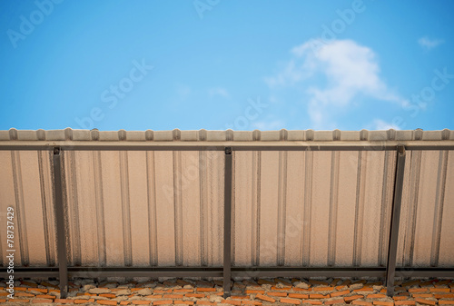 Aluzinc Metal Sheet roof with blue sky.