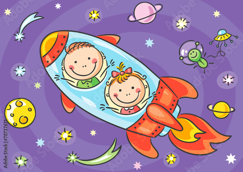Children exploring space