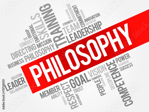 Philosophy word cloud, business concept