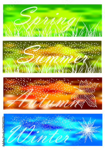 set of four seasons banners