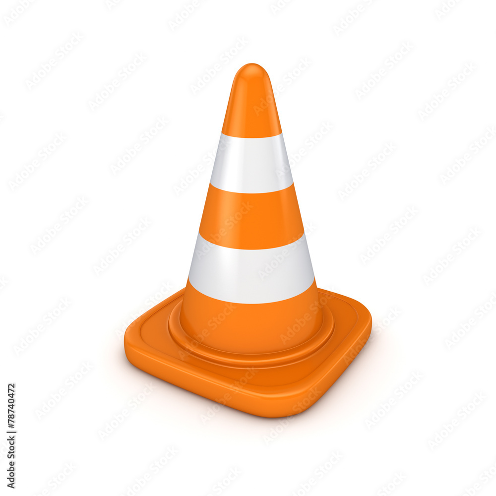 3d rendered traffic cone.