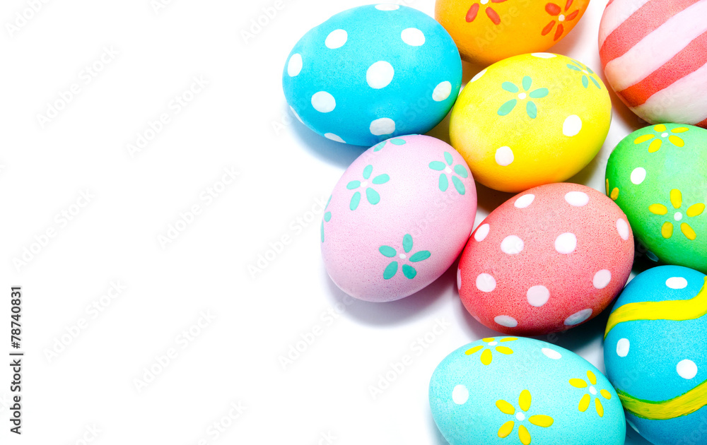 Colorful handmade easter eggs isolated Colorful handmade easter eggs isolated