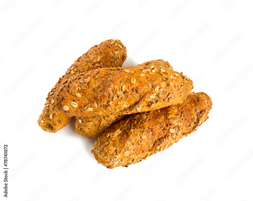 whole grain bread isolated on white whole grain bread isolated on white