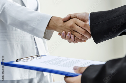 Business gesture of handshaking for a deal