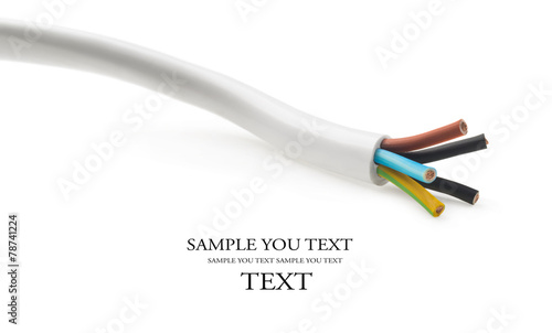 electric cable on a white background