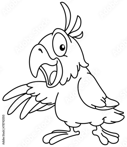 Outlined presenting parrot