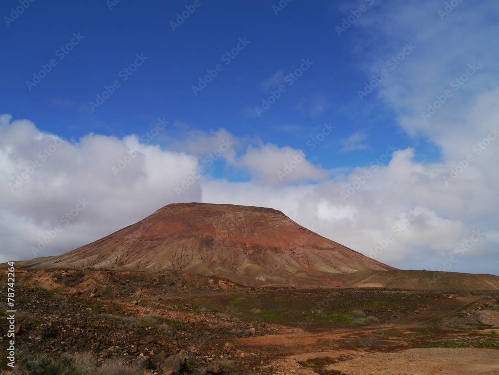Volcanic landscape near Caldereta on Fuerteventura