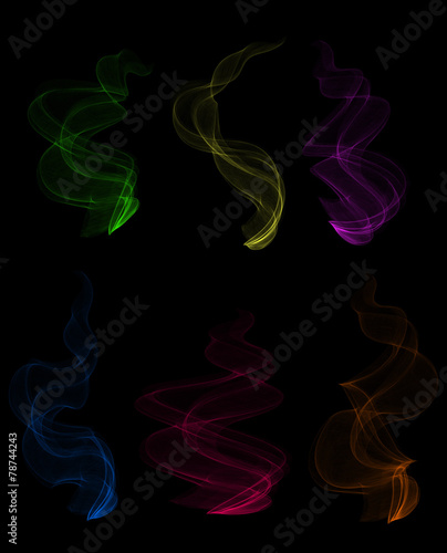 Colorful smoke clouds