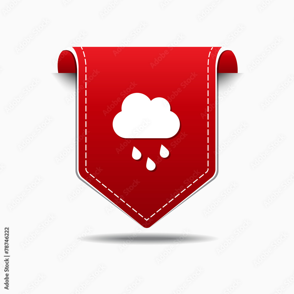 Rain Cloud Red Vector Icon Design Rain Cloud Red Vector Icon Design