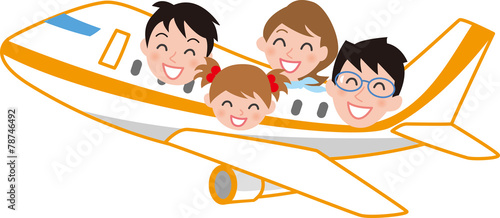 飛行機で家族旅行