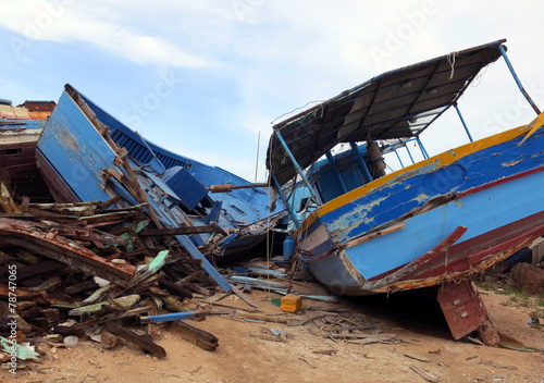 ancient shipwrecks after the disembarkation of refugees