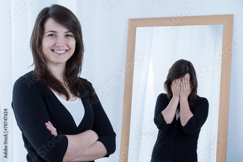 Canvas Print Pretending to be happy