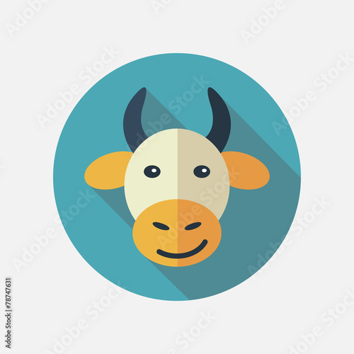 Cow flat icon with long shadow © nasik