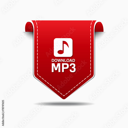 MP3 Download Red Vector Icon Design