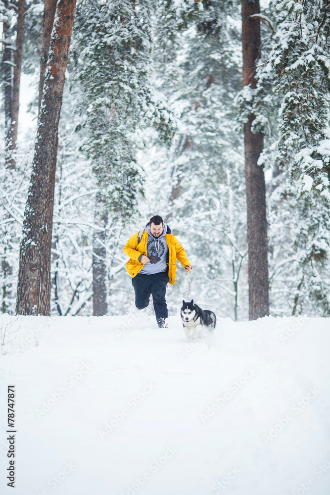 Man and dog run