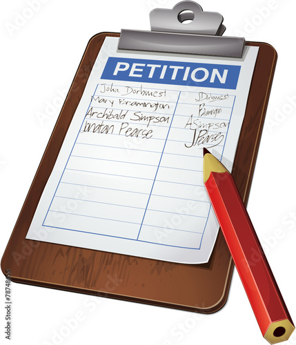 Petition on a clipboard