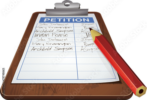 Petition on a clipboard