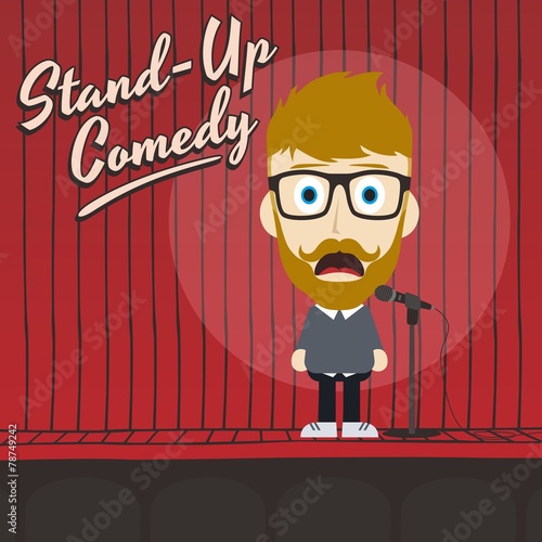 hilarious guy stand up comedian cartoon