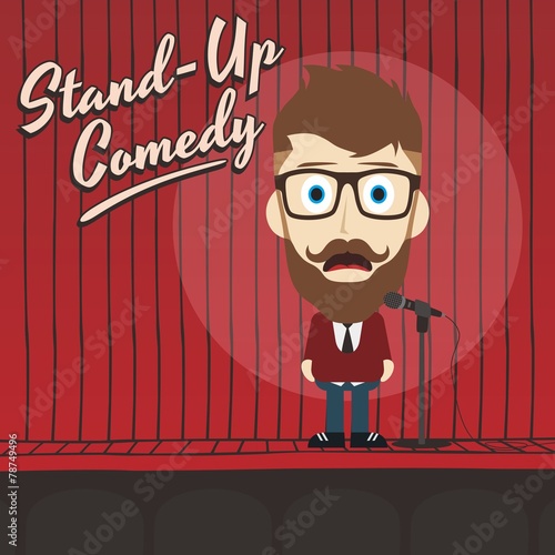 hilarious guy stand up comedian cartoon