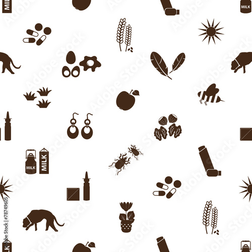allergy and allergens icons seamless pattern eps10