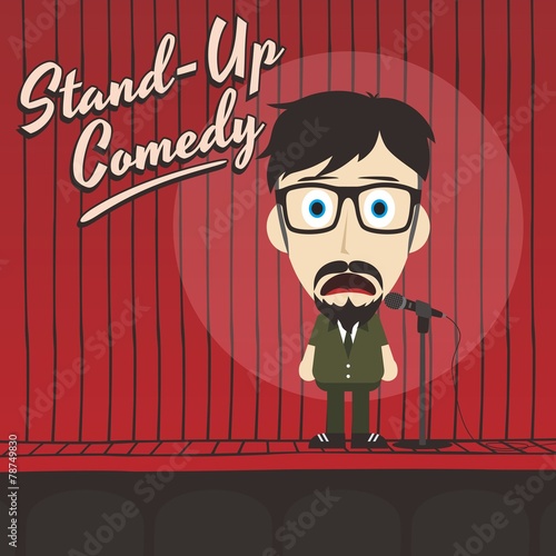 hilarious guy stand up comedian cartoon