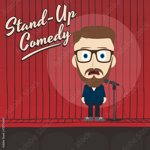 hilarious guy stand up comedian cartoon