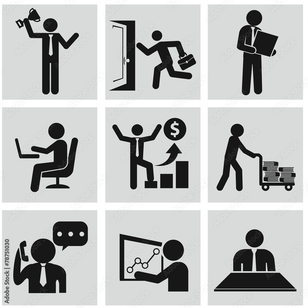 Human resources and management icons set Human resources and management icons set