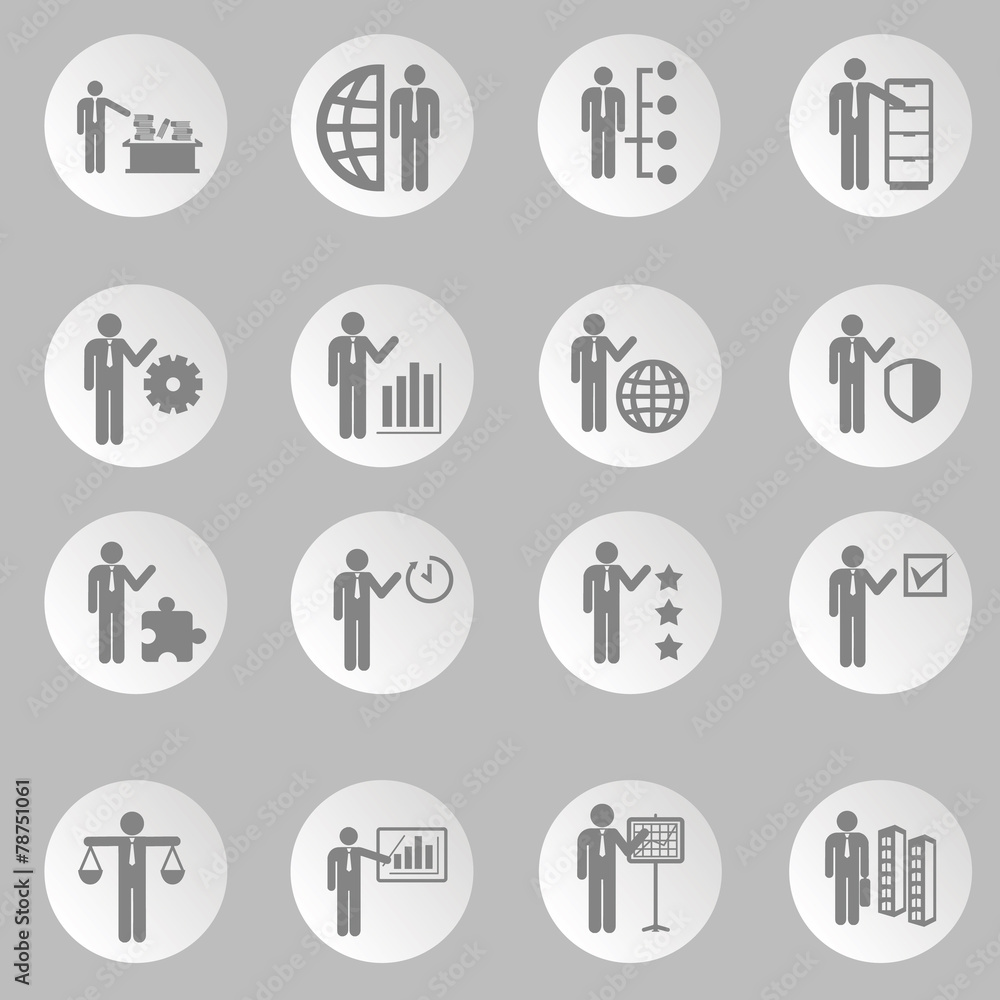Human resources and management icons set Human resources and management icons set