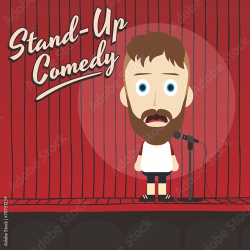 hilarious guy stand up comedian cartoon