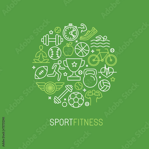 Vector linear sport and fitness logo