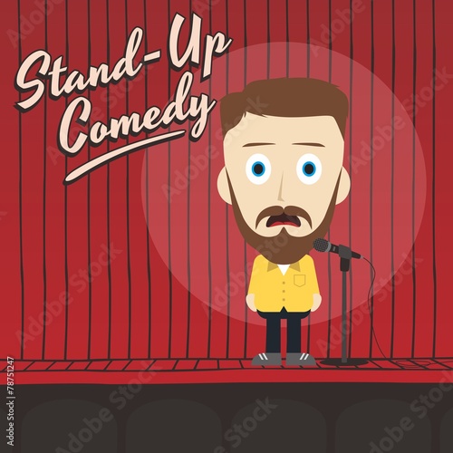 hilarious guy stand up comedian cartoon