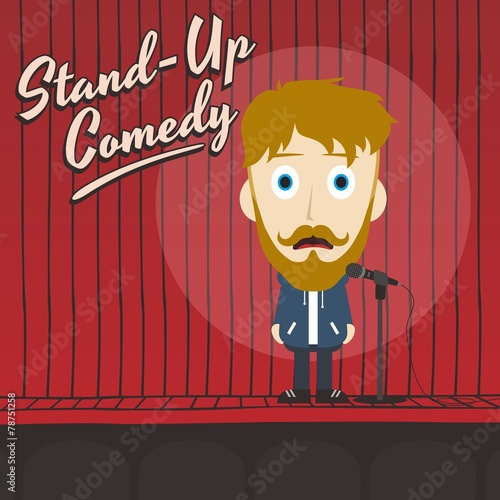 hilarious guy stand up comedian cartoon